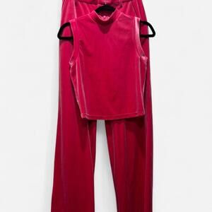 Good American Matching Velvet Tank and Pants, selling as a set.